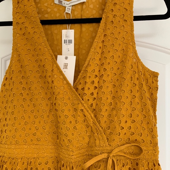 Frye x Anthropologie Nuri Eyelet Wrap Tie Dress - Picture 6 of 7